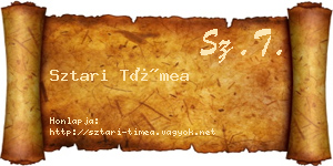 Sztari Tímea névjegykártya